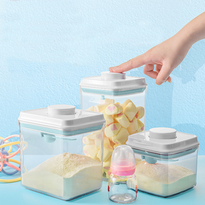 Airtight Plastic Cereal Food Storage Canister With Lids Air Tight Coffee Candy Pantry Baby Milk Powder Container