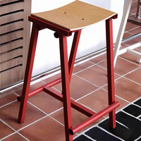 Chaise de bar haute en fer forgé, couleur moderne, design minimaliste, pour îlot de cuisine, chaise de table d'îlot en bois massif