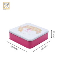 Boîte en fer blanc Mooncake carrée de qualité supérieure recyclable de qualité alimentaire chocolat Biscuit stockage ensemble cosmétique emballage