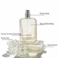 Flacon de parfum de luxe en verre, emballage cosmétique personnalisé, vide, transparent, givré, ambre, rose, noir, or, design de marque, neuf, avec bouchon à vis, 50 ml