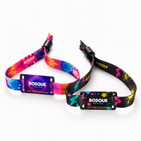 Bracelet RFID en tissu personnalisé pour festival, jetable, par sublimation, tissé, Ntag213 NFC, pour salon professionnel et concert