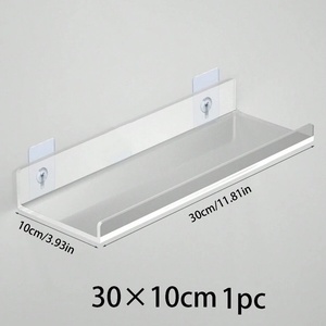 Настенные прозрачные акриловые полки без сверления, экологичные, современные, для ванной, кухни, домашнего декора, книжная полка - Product Image 2