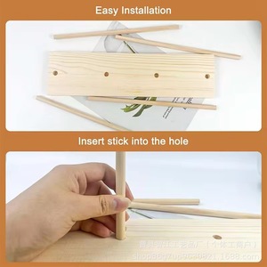 Wooden ribbon display rack, <b>desktop</b> ribbon organizer, sewing thread spool rack, ribbon rack for cake shops and flower shops - Product Image 5