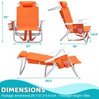 Offre Spéciale d'usine sac à dos chaises de plage chaise de Camping pliante robuste grandes poches porte-gobelet cadre en aluminium matériau métallique
