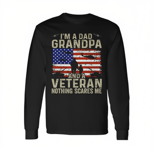 Maglietta a maniche lunghe per nonno veterano, design patriottico per la festa del papà - Product Image 2