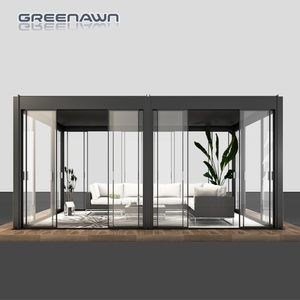 Pergola moderne en aluminium pour l'extérieur, véranda motorisée en aluminium et verre pour solarium, ensembles de meubles de véranda - Product Image 6