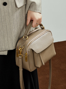 Bolso de mano de cuero genuino para mujer, bolso de moda para mujer, bolso de hombro cruzado retro, bolsos de compras de gran capacidad para mujer - Product Image 1