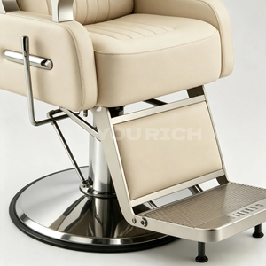 Poltrona da Barbiere Retrò in Pelle PU, Idraulica Robusta, Rotazione a 360 Gradi, Spugna ad Alta Densità 32D, Portata 200KG - Product Image 5