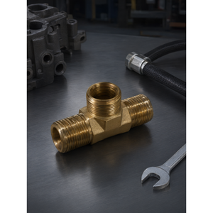 Raccord en T hydraulique en acier au carbone à filetage interne, adaptateur de tuyau de transition de type C, pour machines haute pression - Product Image 3