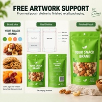 Emballage biodégradable personnalisé sacs en plastique pochette alimentaire paquet papier kraft sacs ziplock