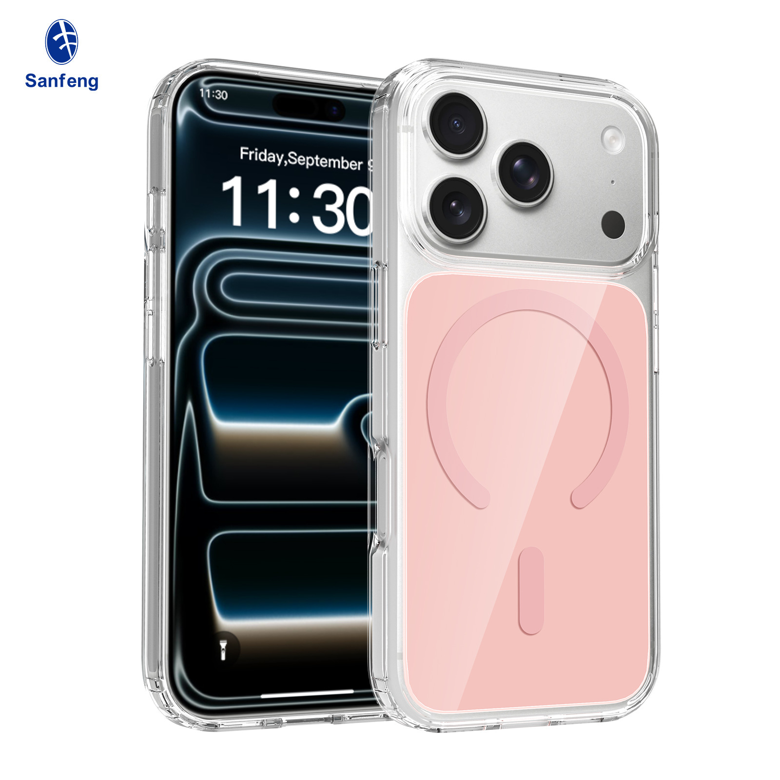 Transparente + rosa claro