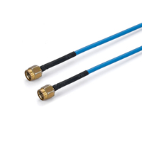 SMA Male to Male Coaxial Jumper Pair Blue Jacket Gold Plated KH K-10 2.5mm Heat Shrink for RF Antenna Radio GPS OEM