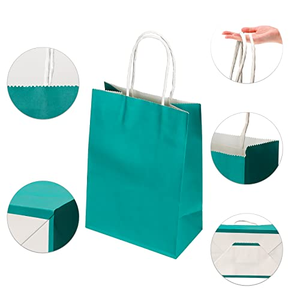 Bolsas de Papel Kraft Personalizadas para Comida para Llevar, Blancas, con Asas Planas, para Restaurantes y Comida Rápida - Product Image 3