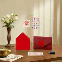 Impression personnalisée Vintage Je t'aime Valentine Cartes de vœux Cartes de remerciement avec enveloppes