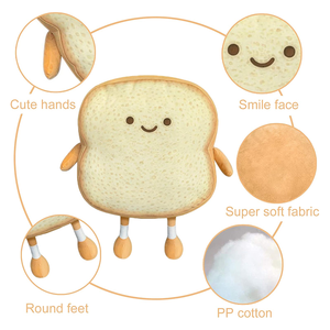 Bán buôn dễ thương nhồi bông sang trọng Sofa Gối bánh mì nướng bánh mì gối vui thực phẩm đồ chơi sang trọng - Product Image 2