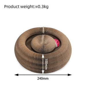 Juguetes interactivos artesanales, Material de papel corrugado, aplicación de gato, Círculo de diversión, tablero para rascar de gato de uno mismo - Product Image 3