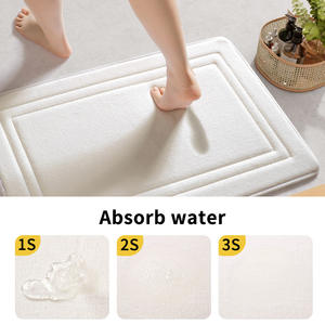 Alfombra de baño rectangular de fibra de poliéster absorbente y antideslizante para el suelo del baño - Product Image 3