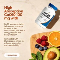 Capsules de CoQ10 de haute qualité pour soutenir l'énergie cellulaire et la santé vasculaire – Suppléments nutritionnels de coenzyme Q10