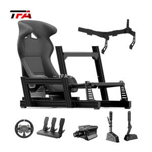 Simulateur profil aluminium volant personnalisé Cockpit simulateur de jeu de conduite superbe Cockpit avec vraie chaise course - Product Image 2