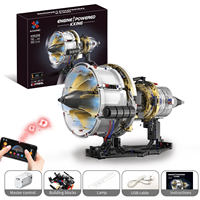 Motores de Aviones STEM, 564 Piezas, Jet Turbofan, Aplicación, Recargable, Motorizado, Ladrillos de Construcción LED, Modelo de Juguete para Mayores de 14 Años, Regalo Unisex