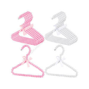 Perchas de Plástico con Cuentas de Perlas Blancas para Ropa, Ideales para Abrigos y Pantalones, Listas para Enviar al por Mayor - Product Image 5