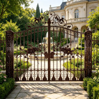 Porte d'entrée américaine en fonte, best-seller, avec extérieur luxueux, idéale pour la décoration de la voie d'accès.