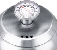 Bouilloire à café à bec de cygne en acier inoxydable 1200 ml, écologique, moderne, pour café filtre, avec thermomètre, finition miroir argentée