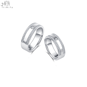 Bagues de mariage en or 18 carats pour couples, bagues assorties minimalistes avec diamants naturels, ajustement confortable, bijoux raffinés - Product Image 1