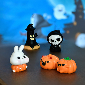 Mini Decorazioni per Bambini, Oggetti da Collezione per Halloween, Fantasmi e Zucche, Micro Paesaggi in Resina per Decorazioni Animate Domestiche - Product Image 2