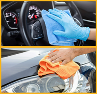 Serviettes de nettoyage pour voiture en microfibre 350 g/m² 40x40 cm, pour le séchage et le polissage des voitures