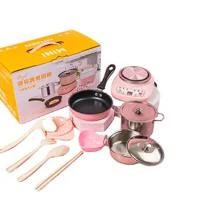 Vente chaude Mini incl cuisinière ustensiles de cuisine en acier inoxydable jouets de cuisine miniature ensemble de jouets de cuisine pour la vraie cuisine jouets pour enfants