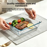 Plat de cuisson rectangulaire en verre trempé antiadhésif résistant aux hautes températures pour four, idéal pour la cuisson vapeur du poisson et des gâteaux – Collection Harmonious Home