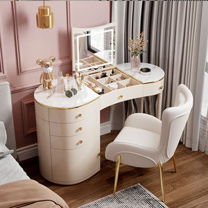Table de toilette de luxe Aiyi, table de maquillage blanche avec miroir LED, meubles de <span class=keywords><strong>chambre</strong></span> à coucher, ensembles de <span class=keywords><strong>chambre</strong></span> à coucher, table d'étude moderne - Product Image 2