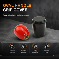 Funda de PVC para mango de máquina, negra y roja, con forma ovalada, antideslizante, cónica, con rosca de latón