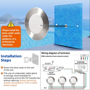 12 Volt màu xanh Slim 316 thép không gỉ không thấm nước IP68 hồ bơi đèn RGB chìm hồ bơi đèn LED dưới nước - Product Image 6
