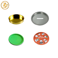 Couvercle intérieur à sertir facile à ouvrir en fer blanc de 73 mm, non rechargeable, pour tube en carton chimique, avec impression personnalisée