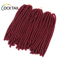Dreadlocks Souples en Fibre Kaneka Japonaise, Tresses de Cheveux Synthétiques Bordeaux, en Stock