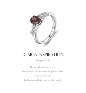 S925 <b>Silver</b> Women's <b>Garnet</b> Oval Cut <b>Ring</b> Prong Setting Romantic Gemstone Engagement channel setting <b>Ring</b> - Product Image 5