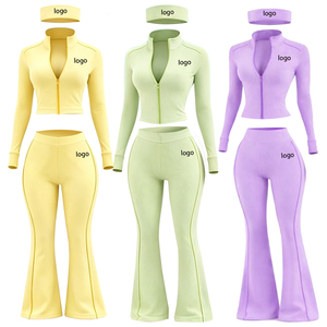 Ensemble 3 pièces pour <span class=keywords><strong>femme</strong></span> 2026 – Survêtement personnalisé avec logo, veste zippée, <span class=keywords><strong>pantalon</strong></span> de <span class=keywords><strong>jogging</strong></span>, tenue de sport et fitness pour <span class=keywords><strong>femme</strong></span> - Product Image 2