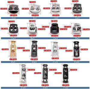 Pcs Styles Alloy <b>Toggle</b> Stoppers Single Double Hole Spring Loaded Stop Sliding Cord Fastener Locks <b>Buttons</b> For Backpacks Shoelac - Product Image 3