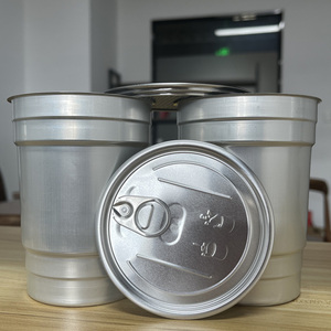 Logo personalizzato campeggio tazza di alluminio con coperchio monouso 500ml di capacità per feste caffè falò che serve Dessert e Cola - Product Image 1