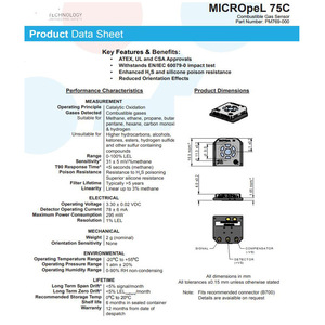 Capteur de gaz combustible City Micropel 75 CH4 SR-W-MP75 pour la détection du méthane - Product Image 3
