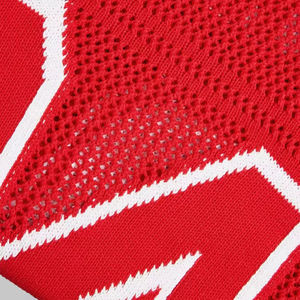 Maillot de sport personnalisé à manches courtes en <span class=keywords><strong>maille</strong></span> pour le rugby, maillot de football américain ajouré, <span class=keywords><strong>pull</strong></span> tricoté <span class=keywords><strong>rouge</strong></span> - Product Image 4