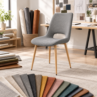 Chaise rembourrée à dossier en forme de cuillère, avec dossier incurvé et pieds effilés, pour salle à manger, maison, hôtel, restaurant
