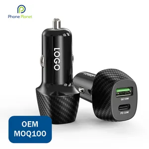 OEM MOQ 100pcs car charger fast charging 38W PD QC3.0 car phone Laptop Cellphone charger