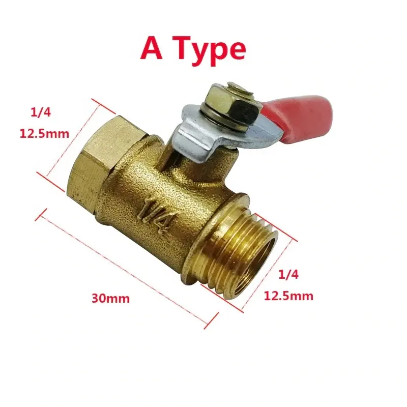 Chì-Miễn Phí Rèn Brass In-Line Ball Shut Off Van BSPT Nam Nữ Brass Ball Valve