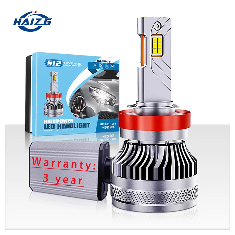 HAIZG Auto lighting system S12 300W 6000K H1 H3 H4 H7 H11 car accessories 50000LM 9004 9007 led headlight bulb