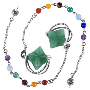 Natural Crystal Healing <strong>Stone</strong> Merkabah Pendant Reiki Gemstone Green Aventurine <strong>Jade</strong> <strong>Stone</strong> <strong>Black</strong> Obsidian Wicca Pendulum Dowsing - Product Image 5