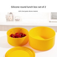 Bol en silicone sans BPA personnalisé pour bébé, boîte à lunch, design mignon, anti-fuite, micro-ondable, grande capacité pour pique-nique et voyage