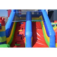 Parcours d'obstacles de location de fête commerciale gonflable avec toboggan gonflable grand château gonflable gonflable et maison de rebond
